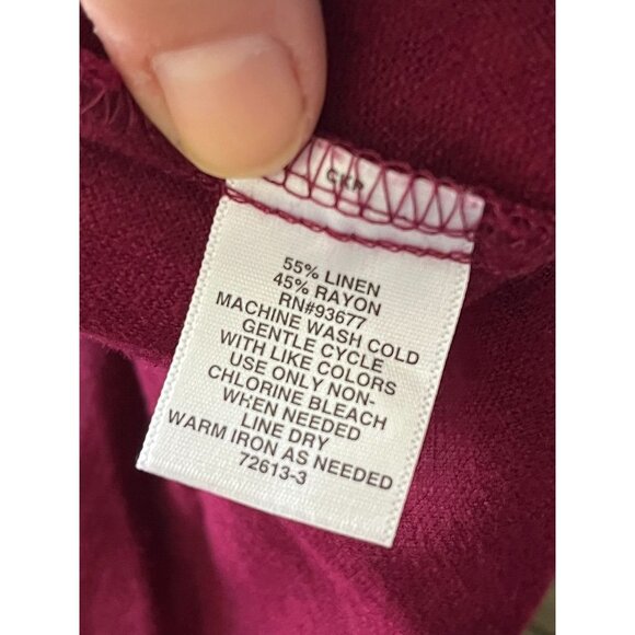 NWT Liz Claiborne Womens Burgundy Midi Skirt XL 55% Linen 45% Rayon - Picture 3 of 7